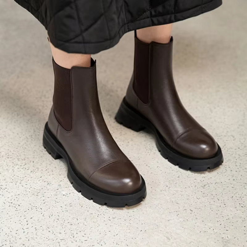 Gamary Women's Leather Chelsea Boots