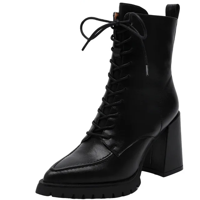 Genesis Women's Thick High Heels Ankle Boots