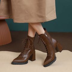 Genesis Women's Thick High Heels Ankle Boots