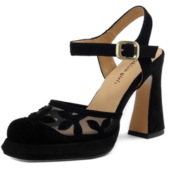 Gina Women's Leather Flower High Heels Sandals