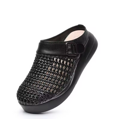 Ginni Women's Leather Soft Sole Platform Mules