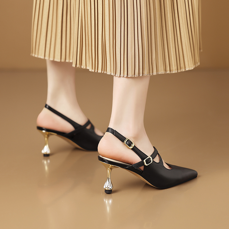 Herminia Women's Pointed Toe Leather Pumps