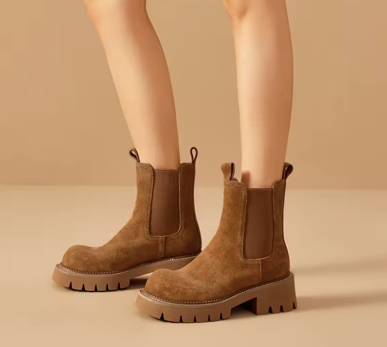 Kai Women's Cow Suede Chelsea Elastic Band Boots