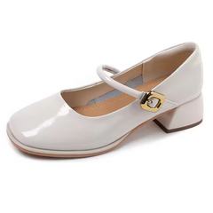 Kamila Women's Round Toe Patent Leather Pumps