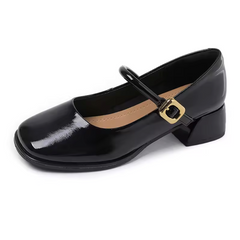 Kamila Women's Round Toe Patent Leather Pumps