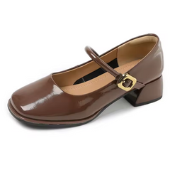 Kamila Women's Round Toe Patent Leather Pumps
