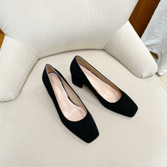 Kendra Women's Square Toe Suede Pumps Shoes