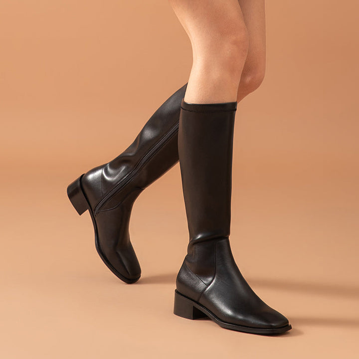 Kumail Women's Leather Knee High Boots