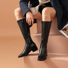 Kumail Women's Leather Knee High Boots