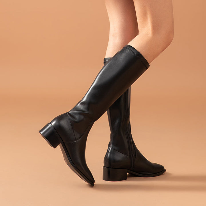 Kumail Women's Leather Knee High Boots