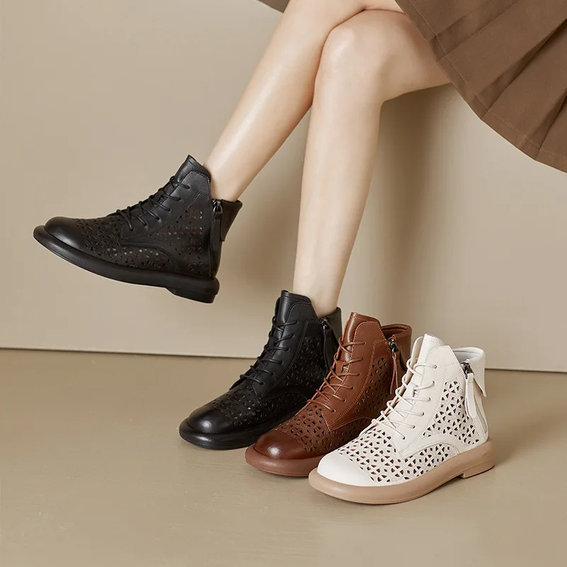 Libia Women's Breathable Flat Ankle Boots