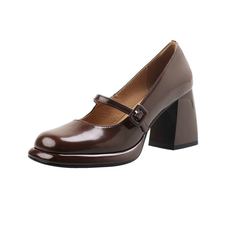 Lina Women's Thick High Heel Court Pumps