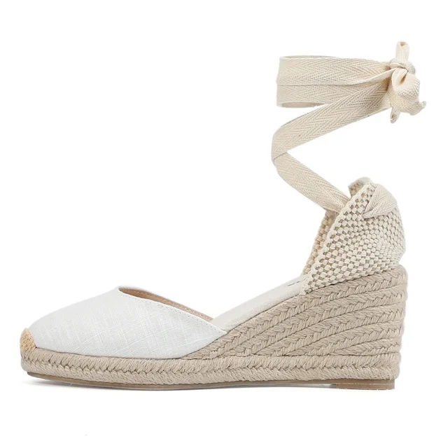 Lina Women's Wedge Lace-Up Sandals