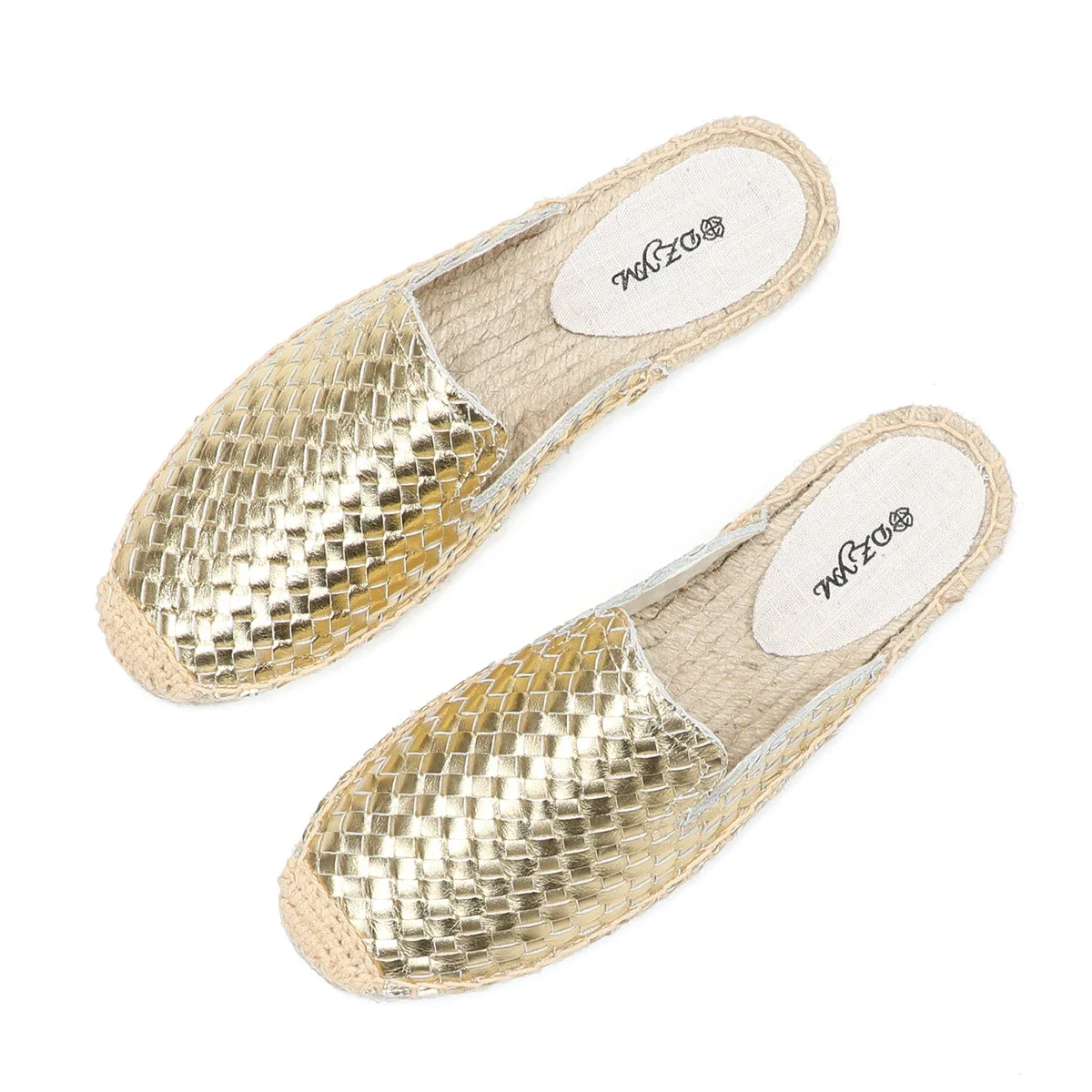 Lina Women's Woven Leather Flat Mules