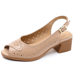 Lucia Women's Leather Hollow Sandals