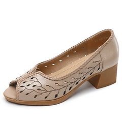 Lucrecia Women's Leather Hollow Sandals
