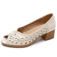 Lucrecia Women's Leather Hollow Sandals