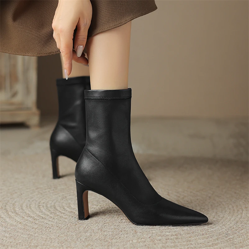 Ludy Women's Ankle Pointed Toe Boots