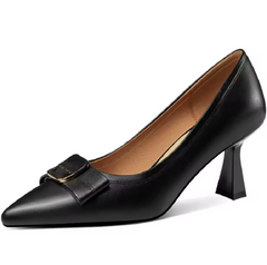 Maibe Women's Dress Leather Butterfly-Knot Pumps