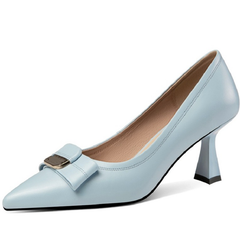 Maibe Women's Dress Leather Butterfly-Knot Pumps