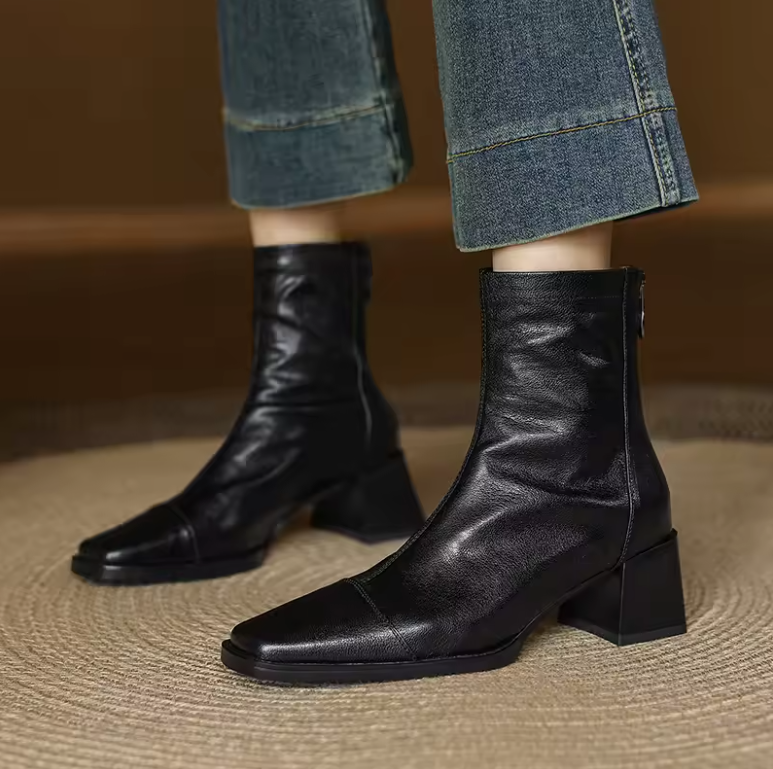Maibe Women's Round Toe Ankle Boots