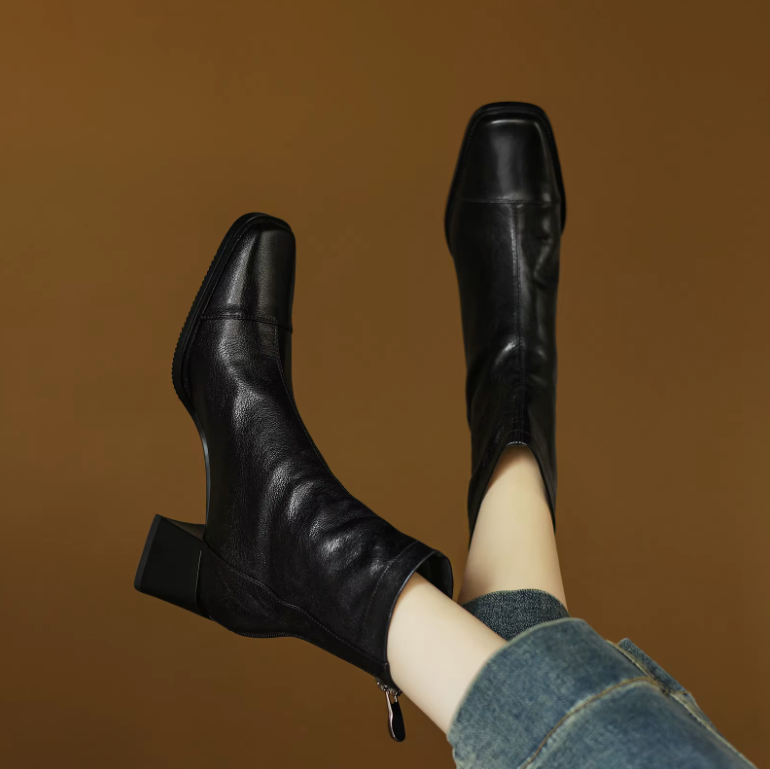 Maibe Women's Round Toe Ankle Boots