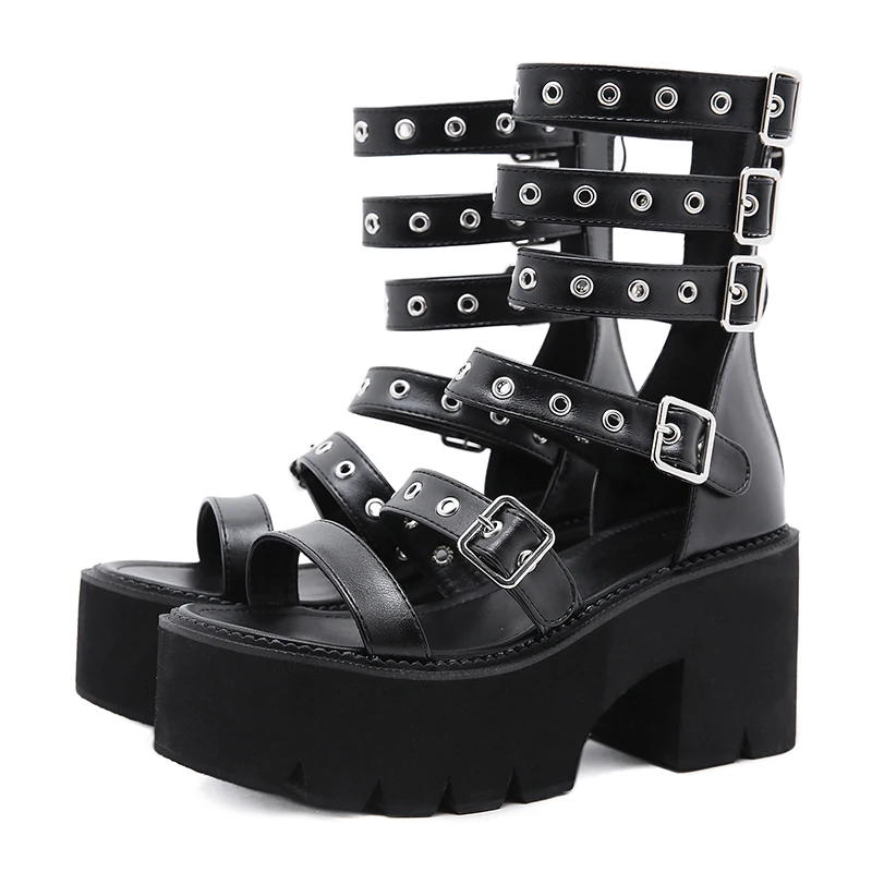 Maitte Women's Gothic Style Platform Sandal