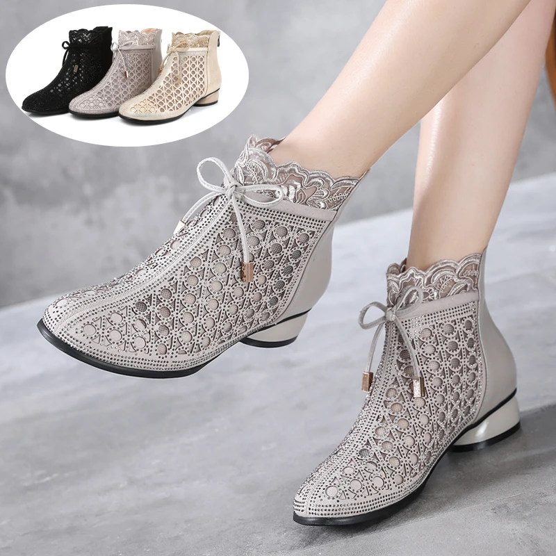 Manuela Women's Rhinestones Spring Ankle Boots