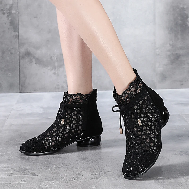 Manuela Women's Rhinestones Spring Ankle Boots
