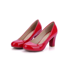 Marcia Women's Round Toe Patent Pump