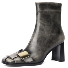Margi Women's Side Zipper Leather Boots