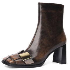Margi Women's Side Zipper Leather Boots