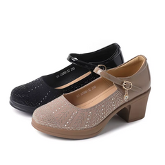 Margot Women's Thick Heel Patent Pumps