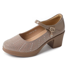 Margot Women's Thick Heel Patent Pumps