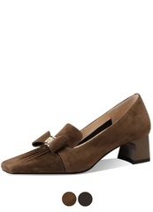 Marqueza Women's Natural Suede Leather Elegant Pumps