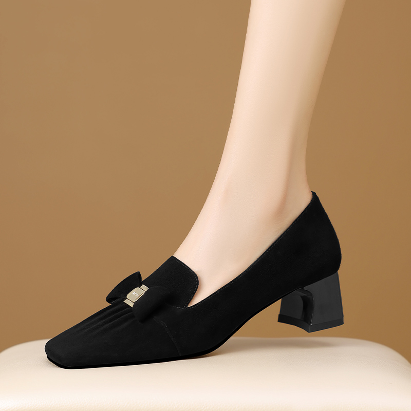 Marqueza Women's Natural Suede Leather Elegant Pumps