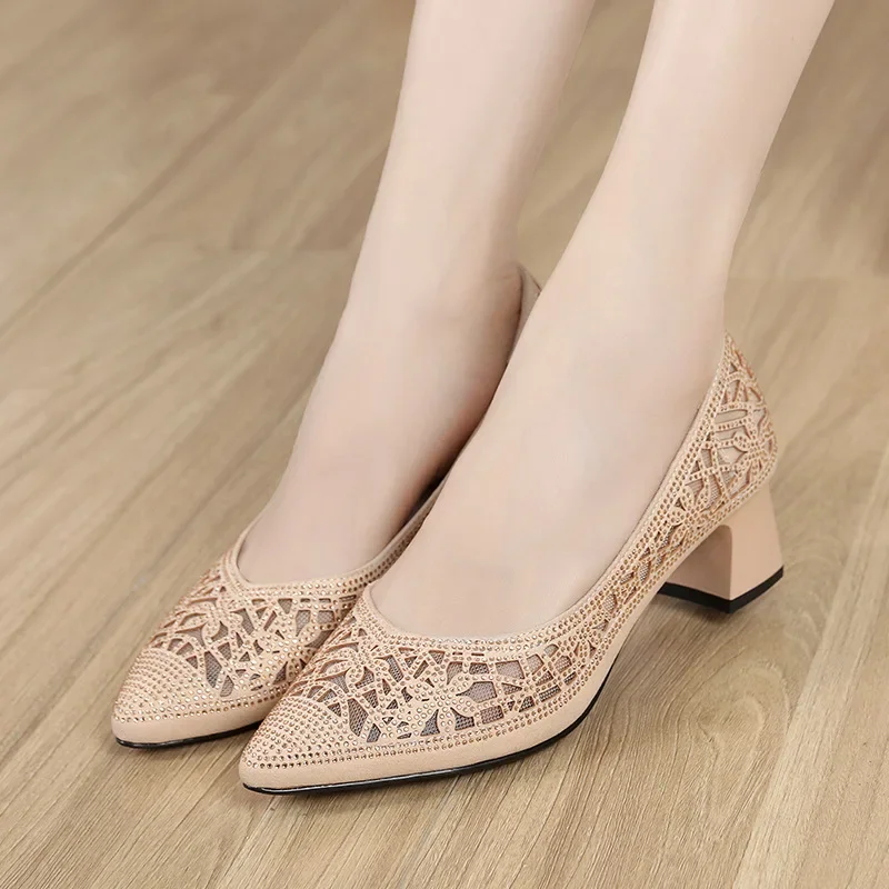 Mary Women's Rhinestone Pointed Toe Pumps
