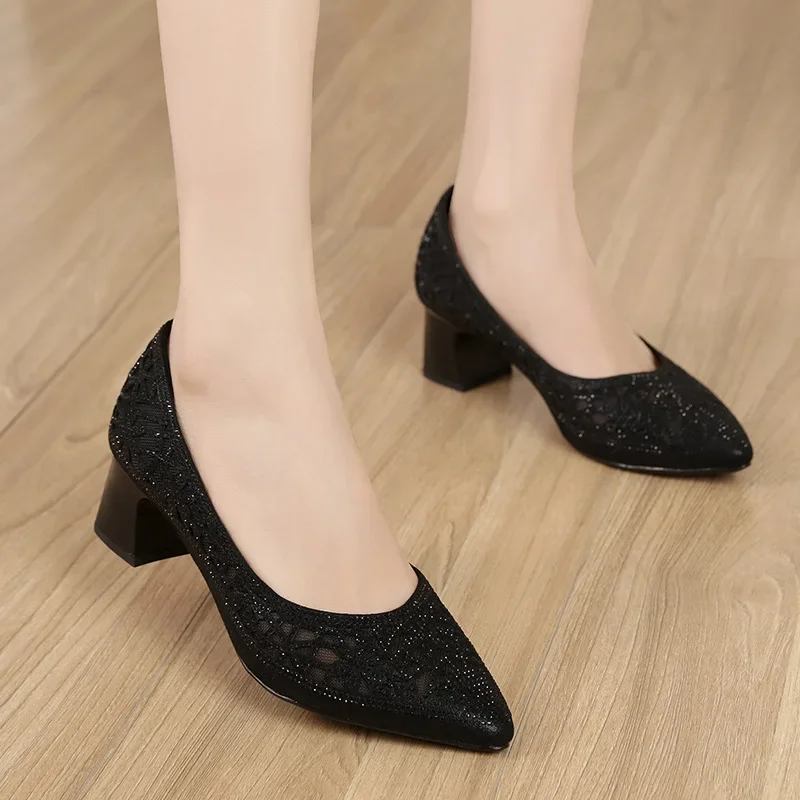 Mary Women's Rhinestone Pointed Toe Pumps