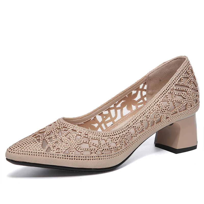 Mary Women's Rhinestone Pointed Toe Pumps