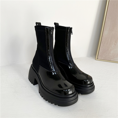 May Women's Patent Genuine Leather Boots