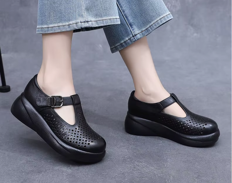 Melissa Women's Hollow Out Leather Platform Sandals