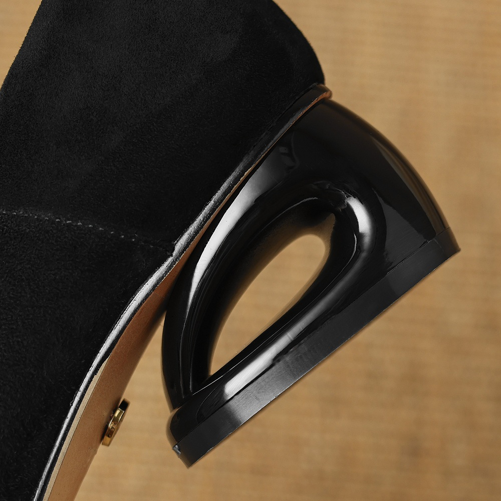 Mile Women's Square Toe Low Heel Suede Leather Pumps