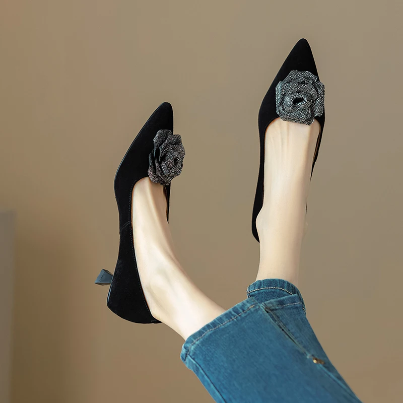 Milena Women's Leather Party Pointed Toe Pumps