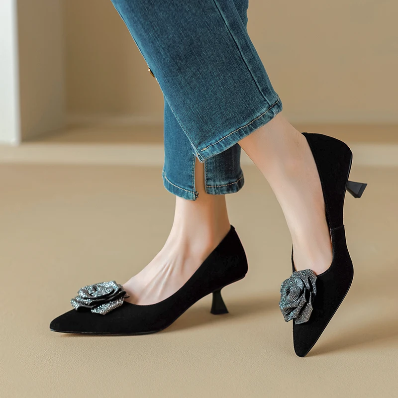 Milena Women's Leather Party Pointed Toe Pumps