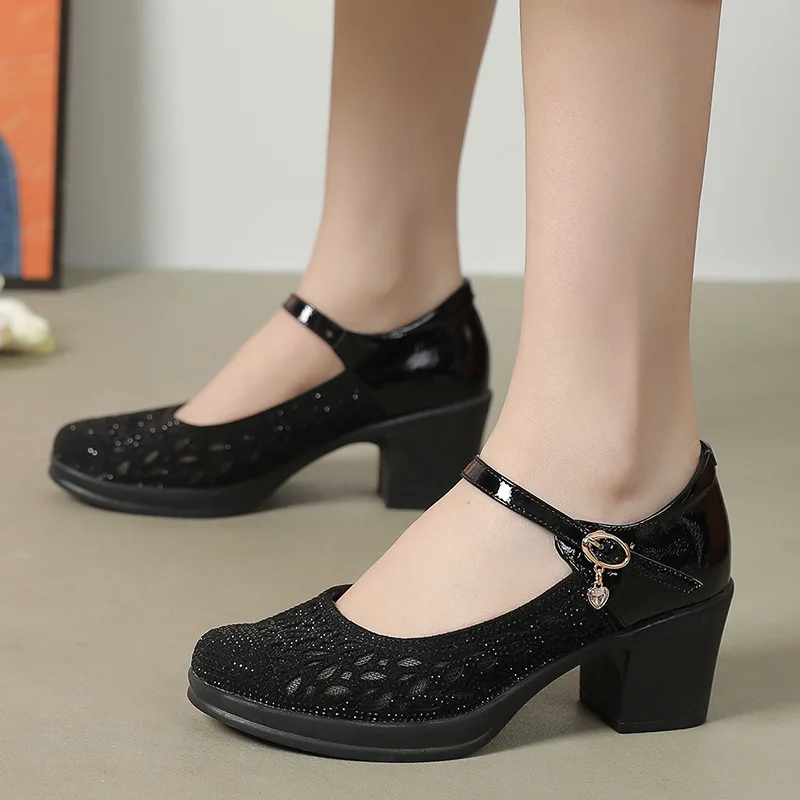 Miley Women's Hollow Leather Platform Pumps