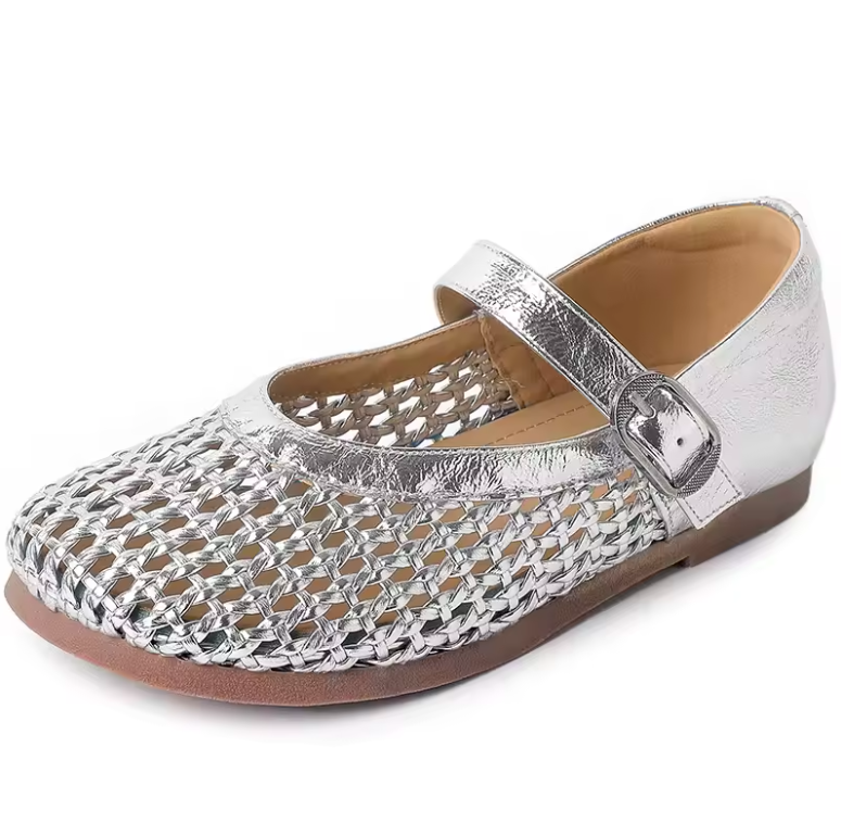 Milvia Women's Hollow Leather Round Toe Flats