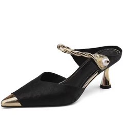 Mirabella Women's Wrapper Buckle Pearl Slingback Pumps