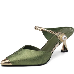 Mirabella Women's Wrapper Buckle Pearl Slingback Pumps
