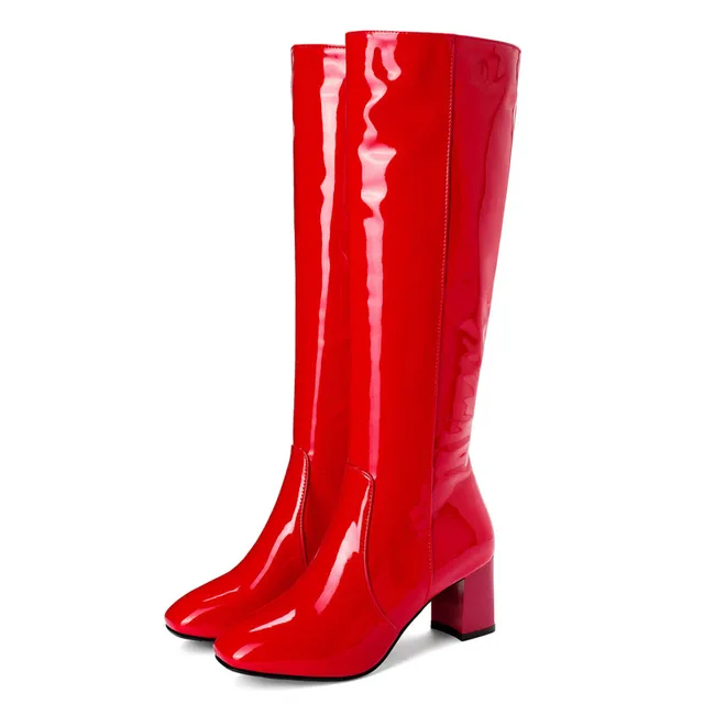 Nadia Women's Patent Knee High Boots