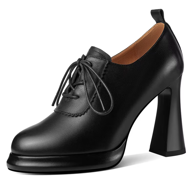 Nahomy Women's Leather High Heels Platform Pumps